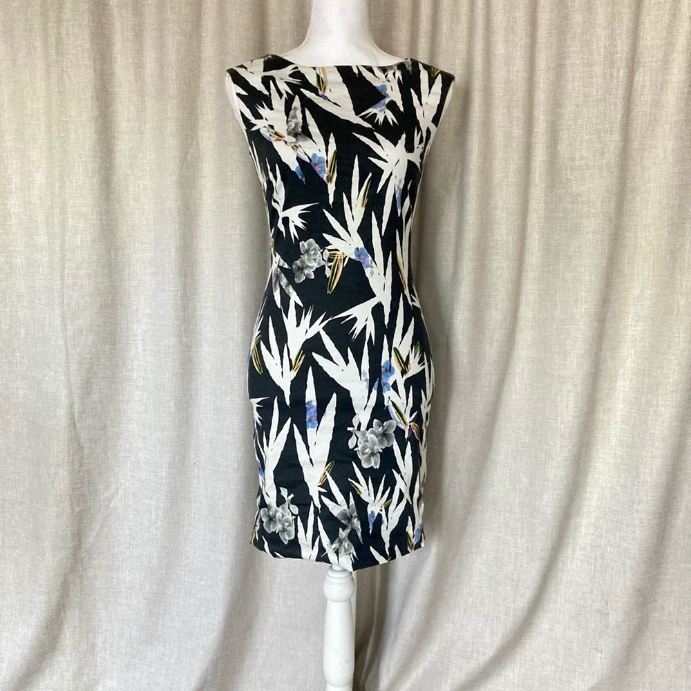 Nicole Miller Artelier Tropical Print Dress